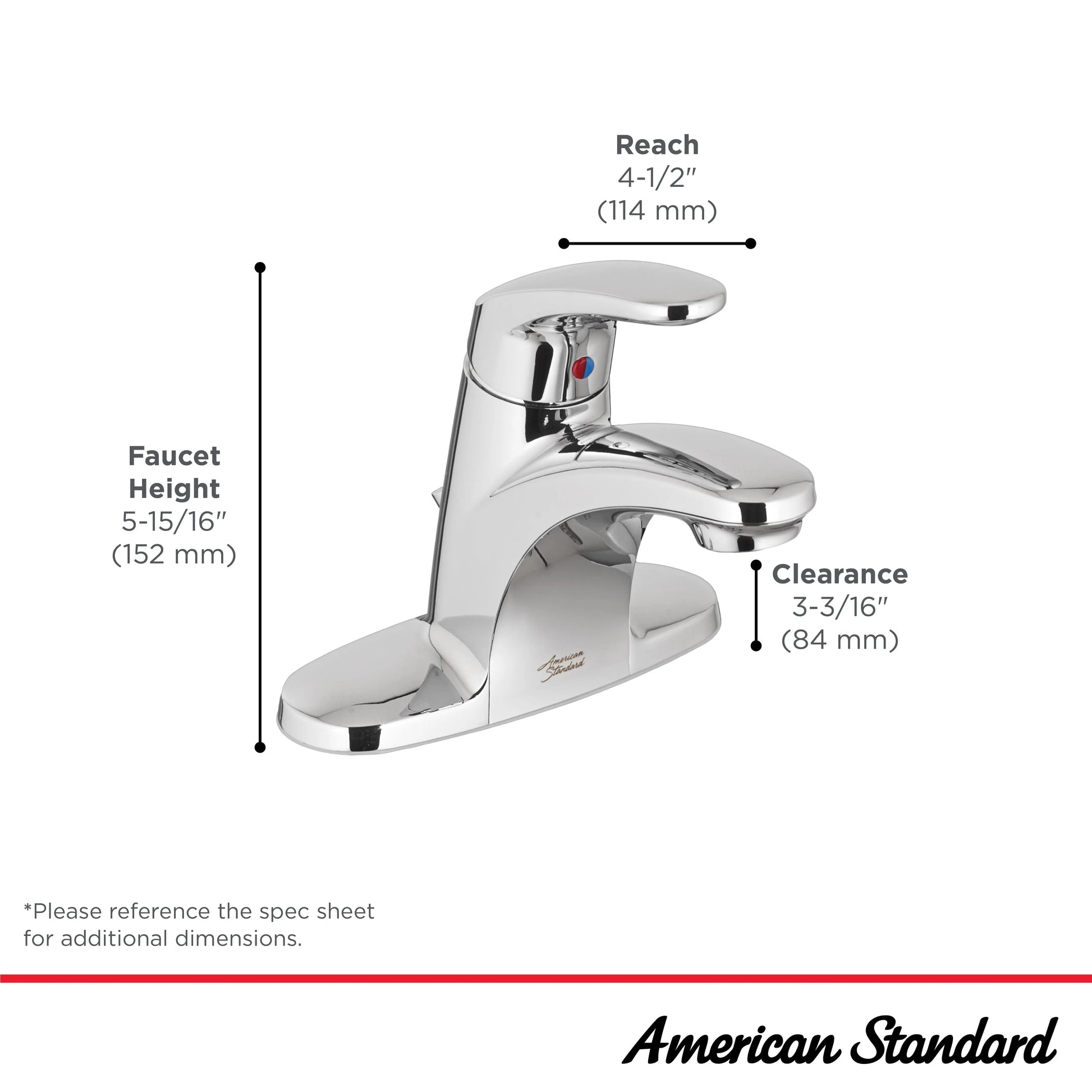 American Standard Colony PRO 4-Inch Centerset Single-Handle Bathroom Faucet 1.2 gpm/4.5 Lpm With Lever Handle 7075002.278 - Plumbing Market
