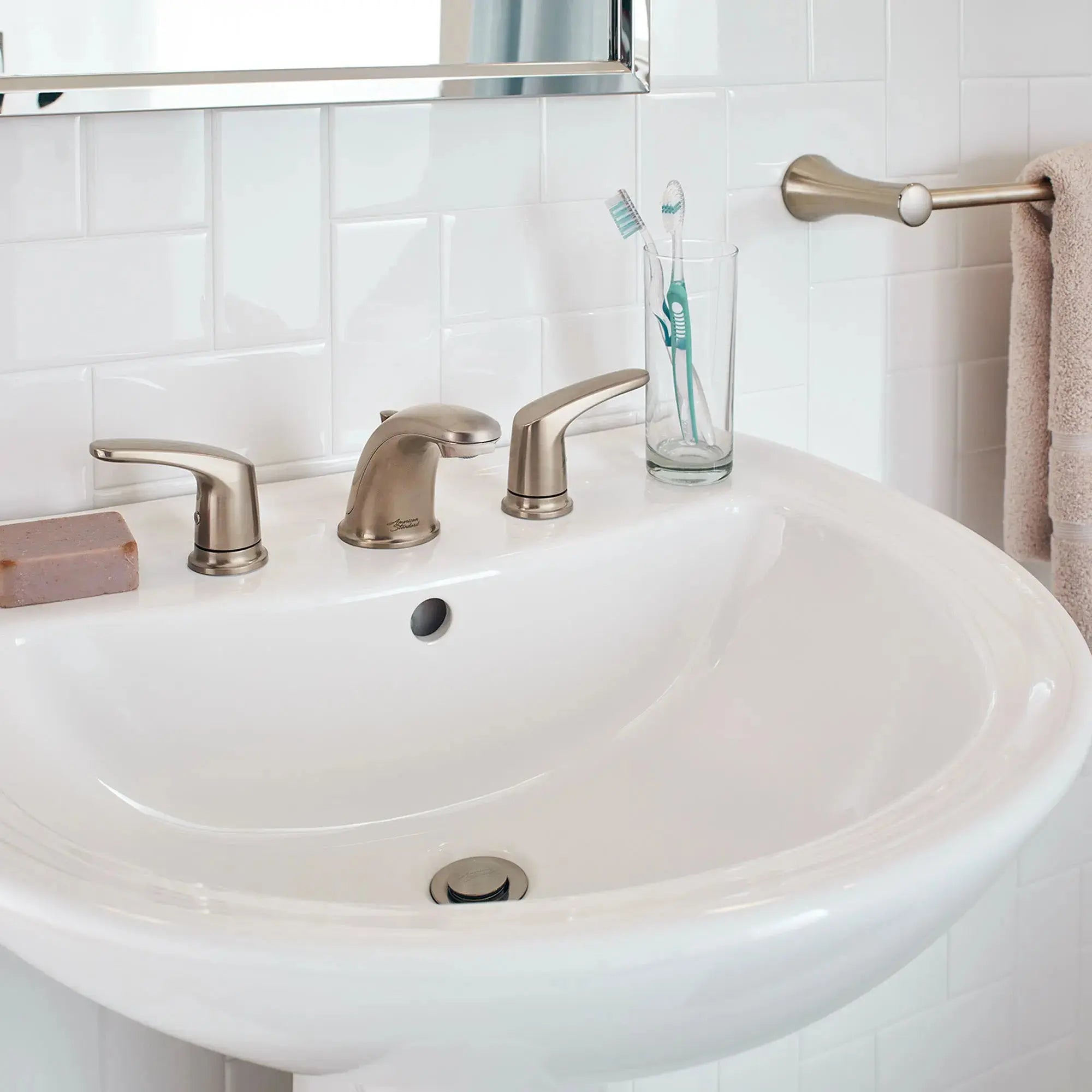American Standard Colony PRO 8-Inch Widespread 2-Handle Bathroom Faucet 1.2 gpm/4.5 L/min With Lever Handles 7075802.295 - Plumbing Market
