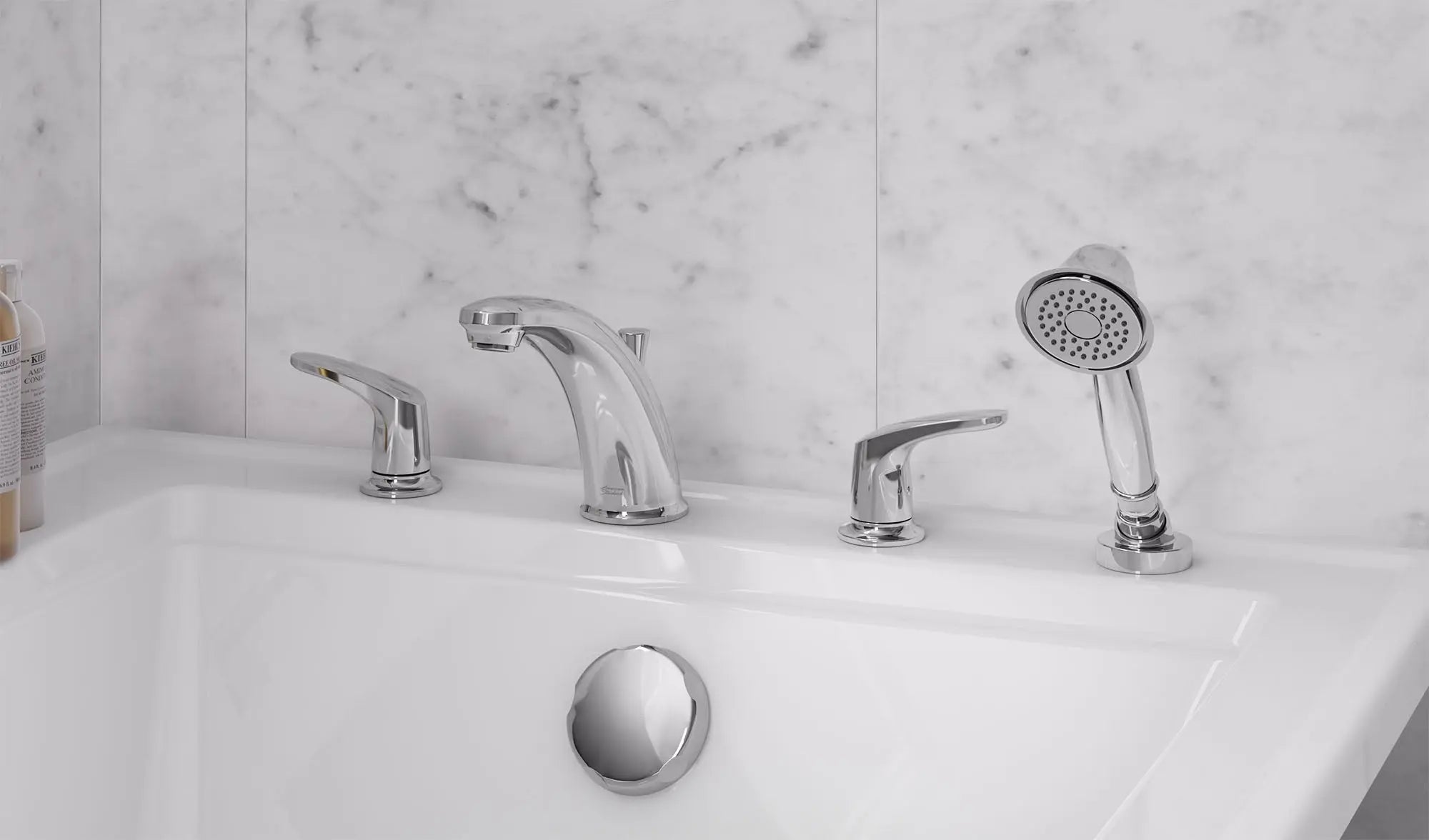 American Standard Colony PRO Bathtub Faucet Trim With Lever Handles and Personal Shower for Flash Rough-In Valve T075921.002 - Plumbing Market