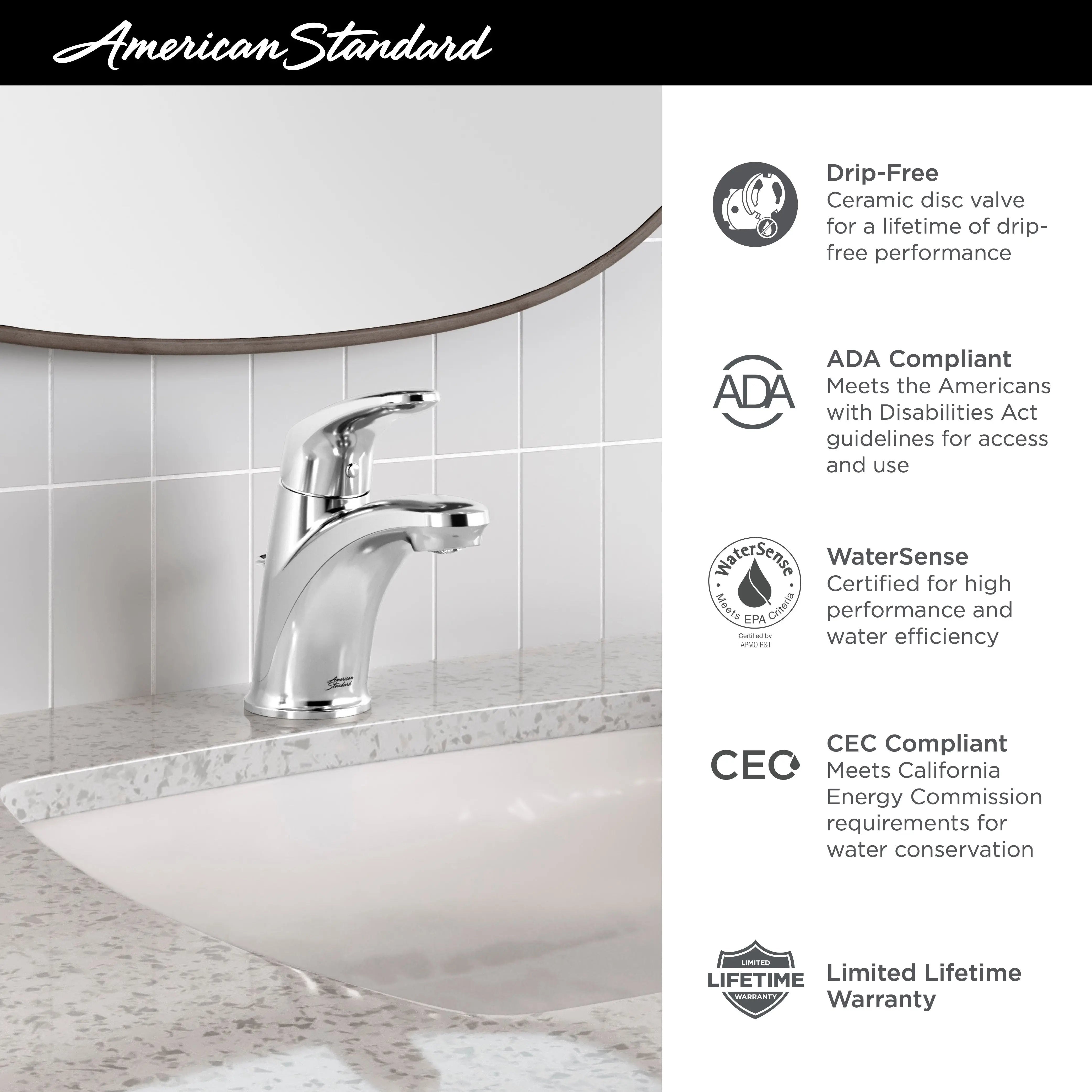 American Standard Colony PRO Single Handle Bathroom Faucet 1.2 gpm - Plumbing Market