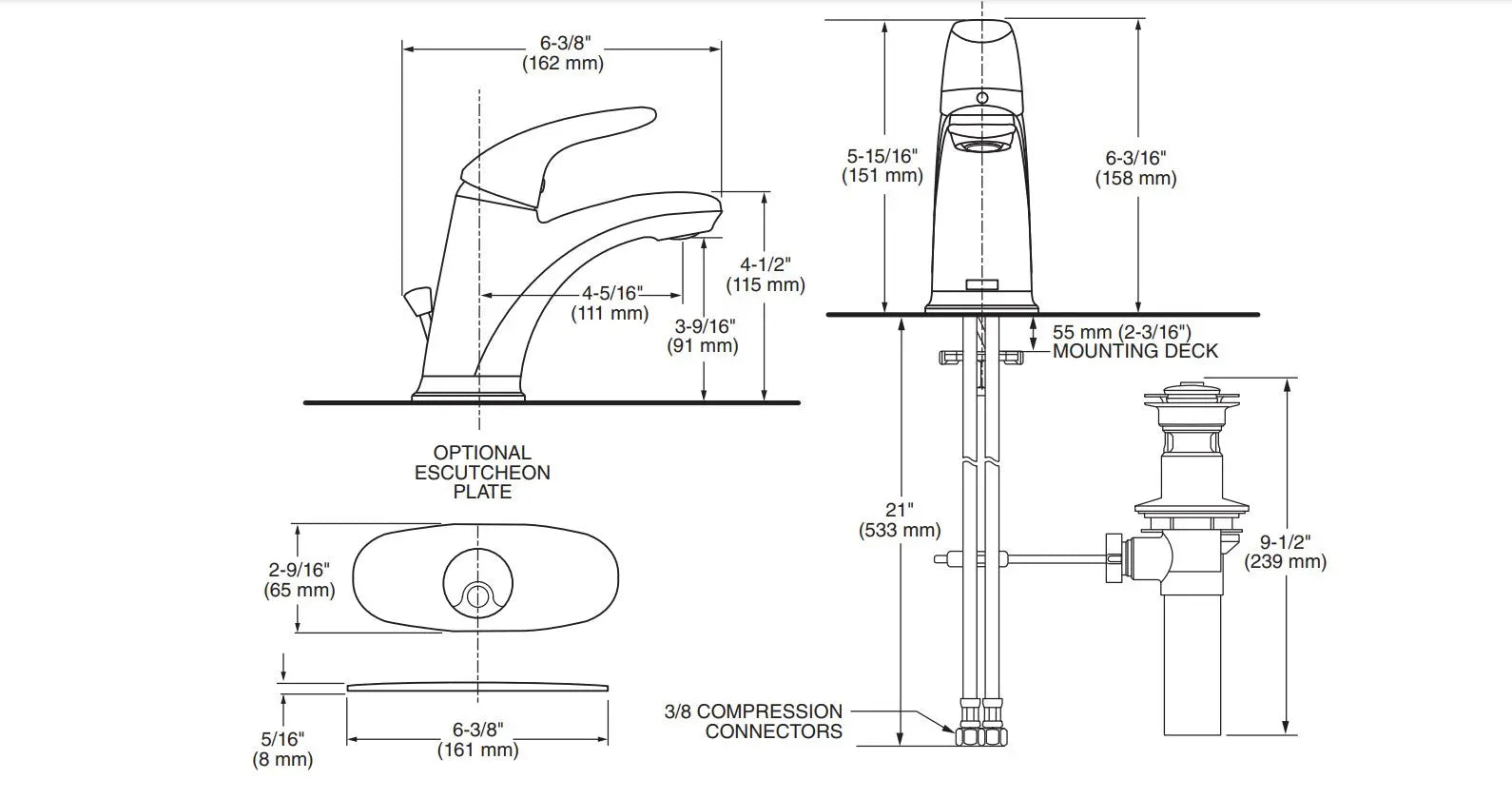 American Standard Colony PRO Single Handle Bathroom Faucet 1.2 gpm - Plumbing Market