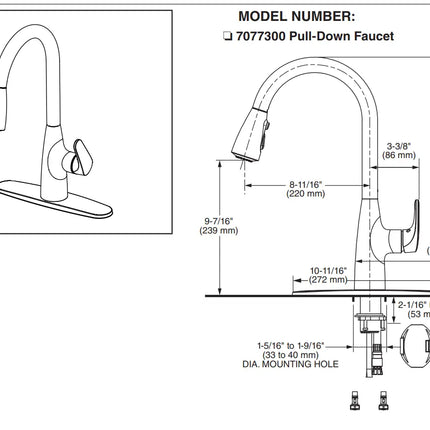 American Standard Colony PRO Single-Handle Pull-Down Dual Spray Kitchen Faucet 1.5 gpm/5.7 L/min 7077300.243 - Plumbing Market