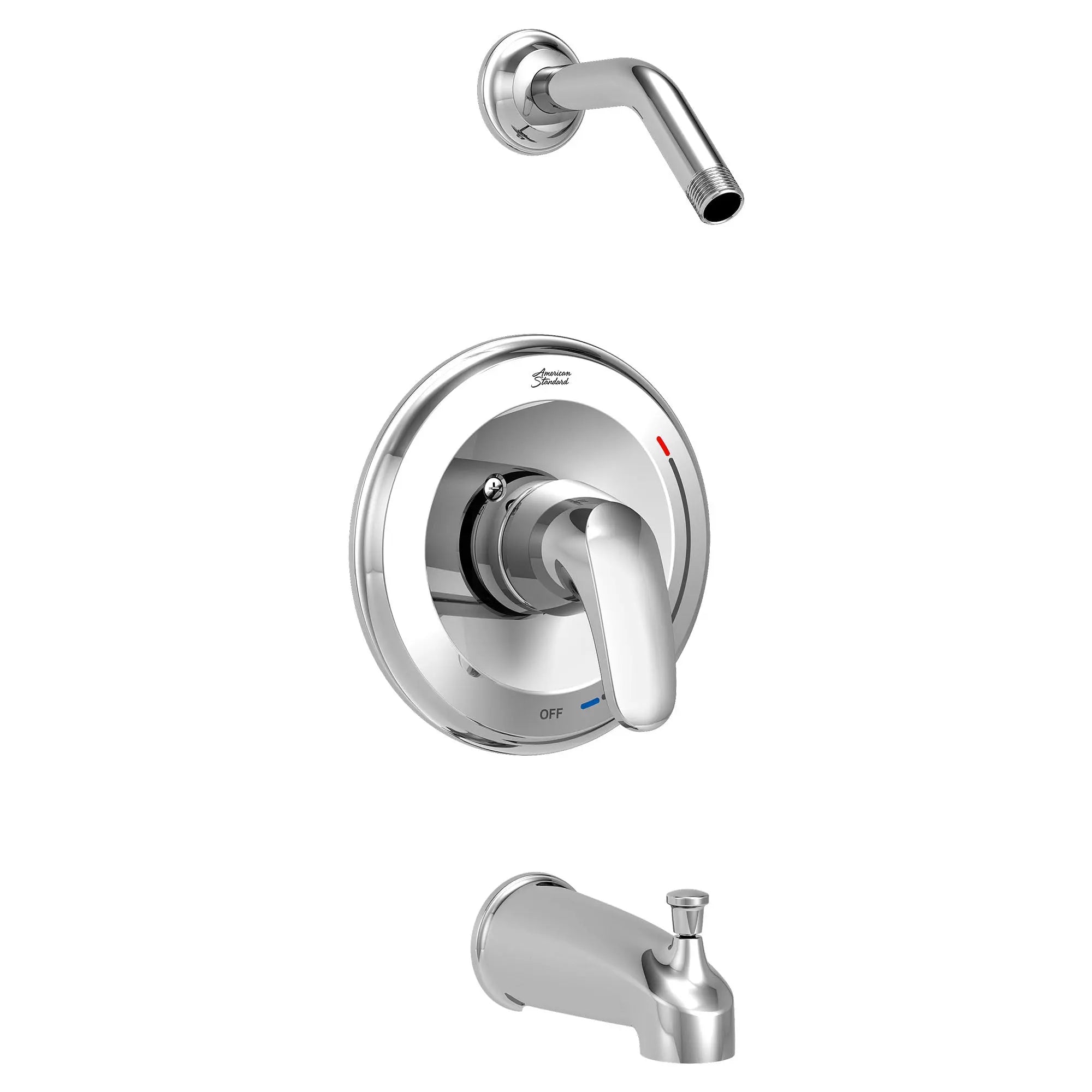 American Standard Colony PRO Tub and Shower Trim Kit Less Showerhead, Double Ceramic Pressure Balance Cartridge With Lever Handle TU075508XH.002 - Plumbing Market