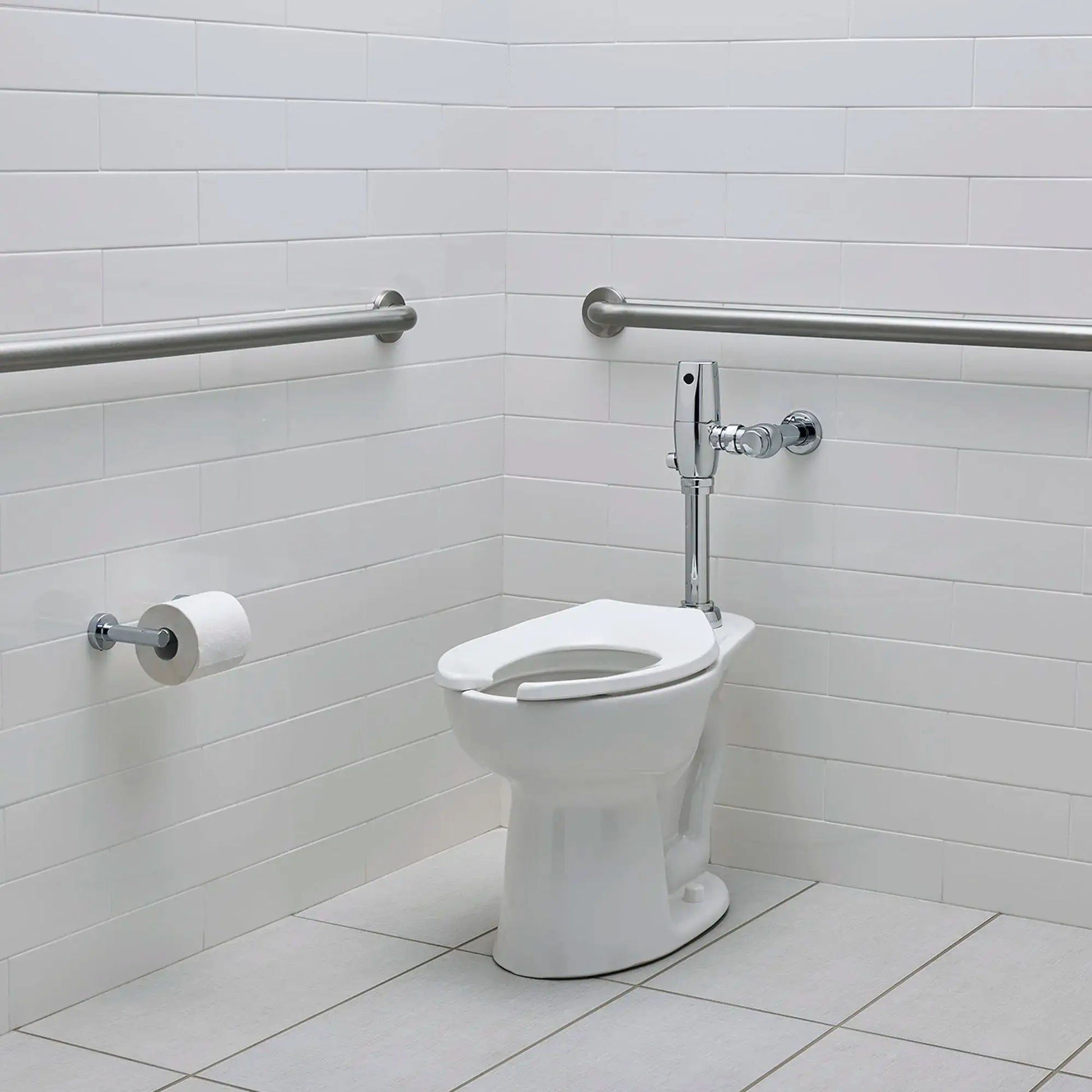 American Standard Commercial Heavy Duty Open Front Elongated Toilet Seat with EverClean Surface and Self-sustaining Hinges 5901100SS.020 - Plumbing Market