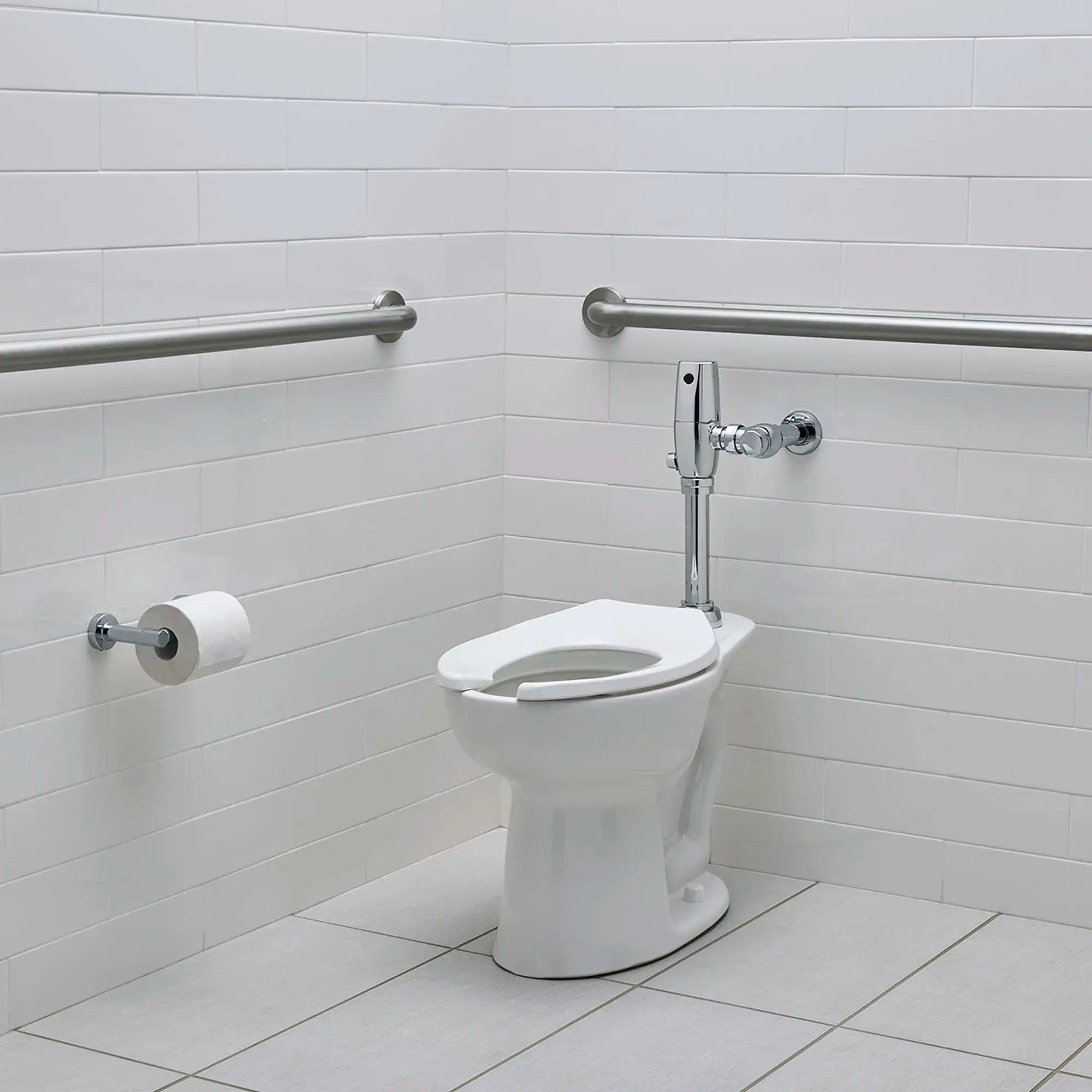 American Standard Commercial Heavy Duty Open Front Elongated Toilet Seat with EverClean Surface and Self-sustaining Hinges 5901100SS.020 - Plumbing Market