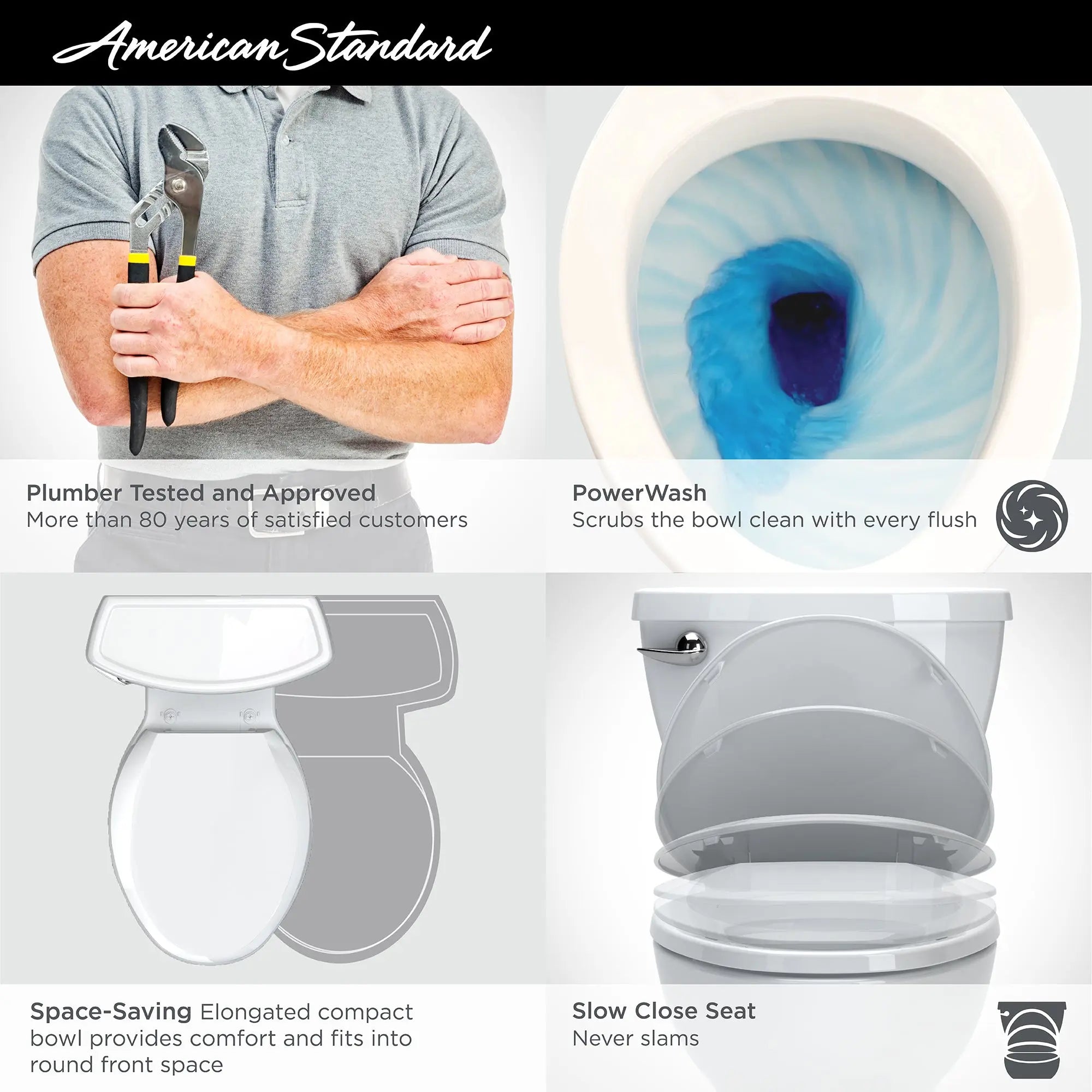 American Standard Compact Cadet 3 Chair Height Elongated Toilet Bone - Plumbing Market