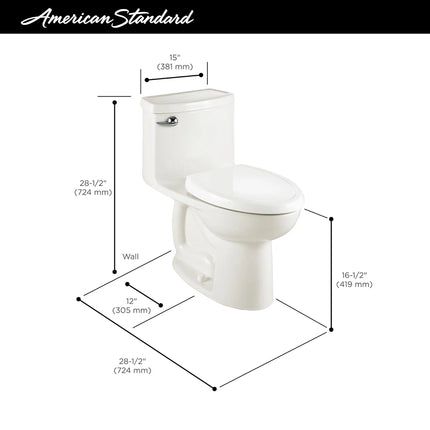American Standard Compact Cadet 3 One-Piece 1.28 gpf/4.8 Lpf Chair Height Elongated Toilet With Seat Linen - Plumbing Market