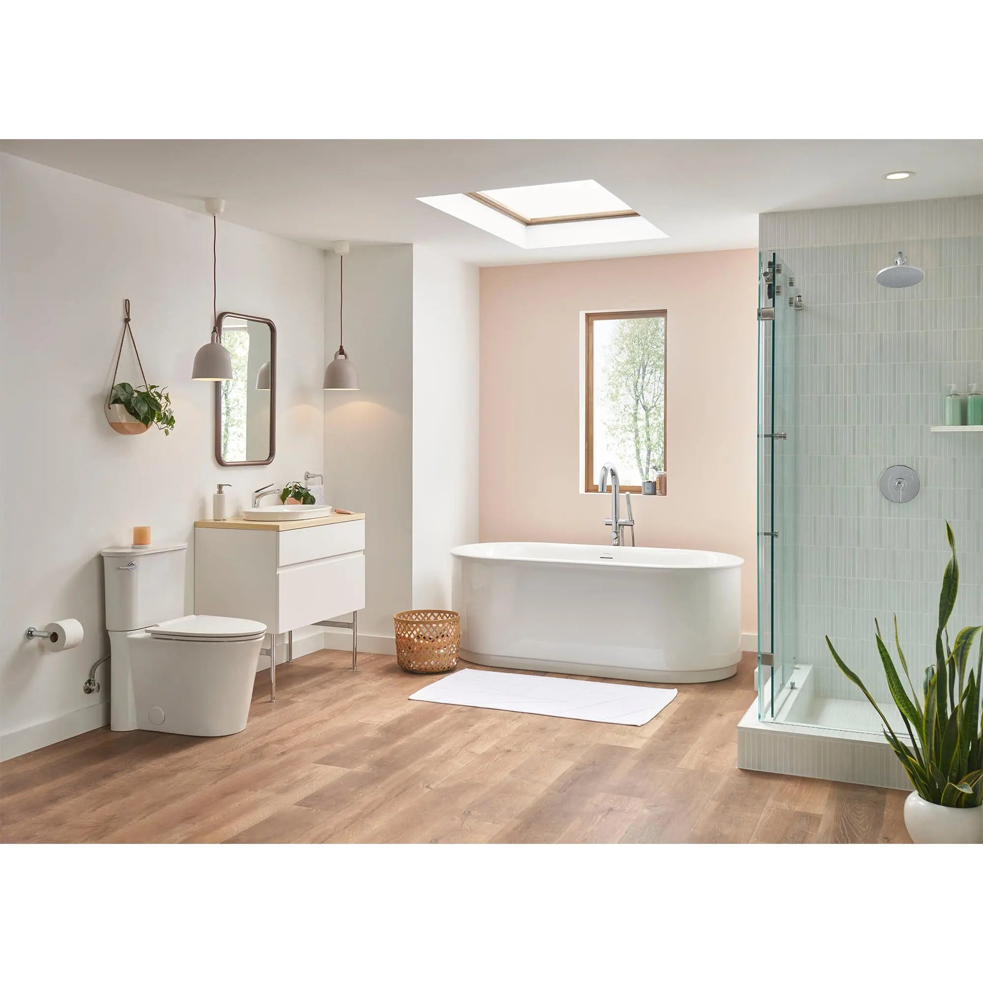 American Standard Contemporary Round Freestanding Bathtub With Lever Handle Faucet for Flash Rough-In Valve T064951.002 - Plumbing Market