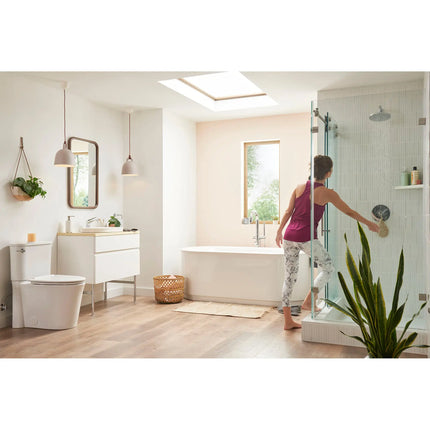 American Standard Contemporary Round Freestanding Bathtub With Lever Handle Faucet for Flash Rough-In Valve T064951.002 - Plumbing Market