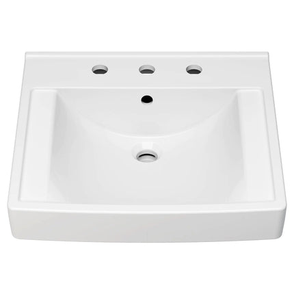 American Standard Decorum 21 x 20-1/4-Inch (533 x 514 mm) Wall-Hung EverClean Sink With 8-Inch Widespread 9134008EC.020 - Plumbing Market