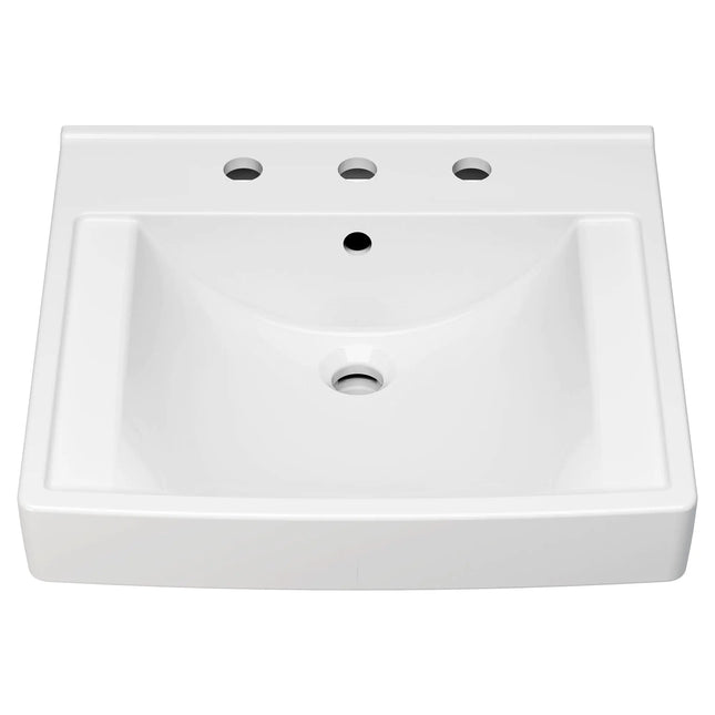 American Standard Decorum 21 x 20-1/4-Inch (533 x 514 mm) Wall-Hung EverClean Sink With 8-Inch Widespread 9134008EC.020 - Plumbing Market
