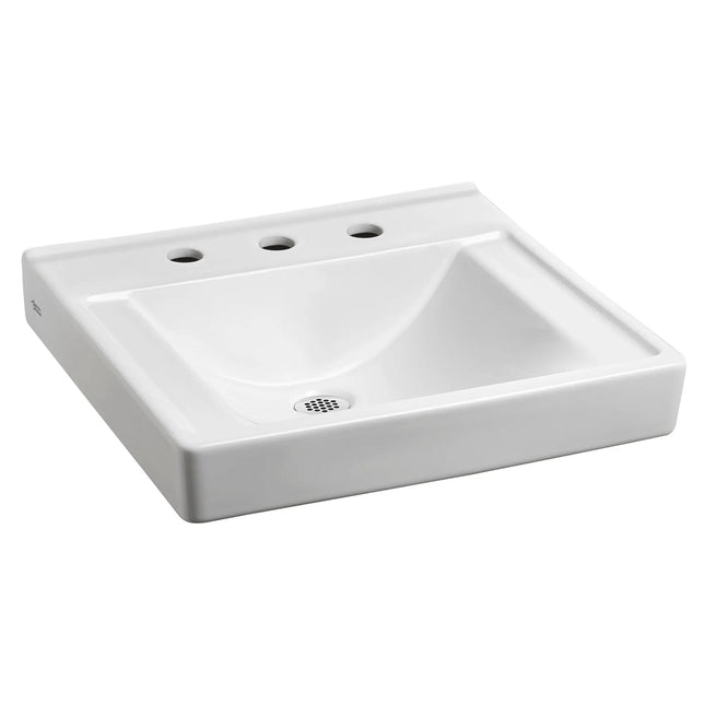American Standard Decorum Wall-Hung EverClean Sink Less Overflow With 8-Inch Centerset 9024908EC.020 - Plumbing Market