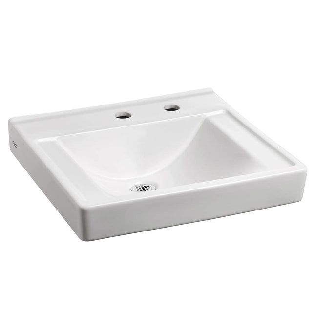 American Standard Decorum Wall-Hung EverClean Sink Less Overflow With Center Hole Only and Extra Left-Hand Hole 9024911EC.020 - Plumbing Market