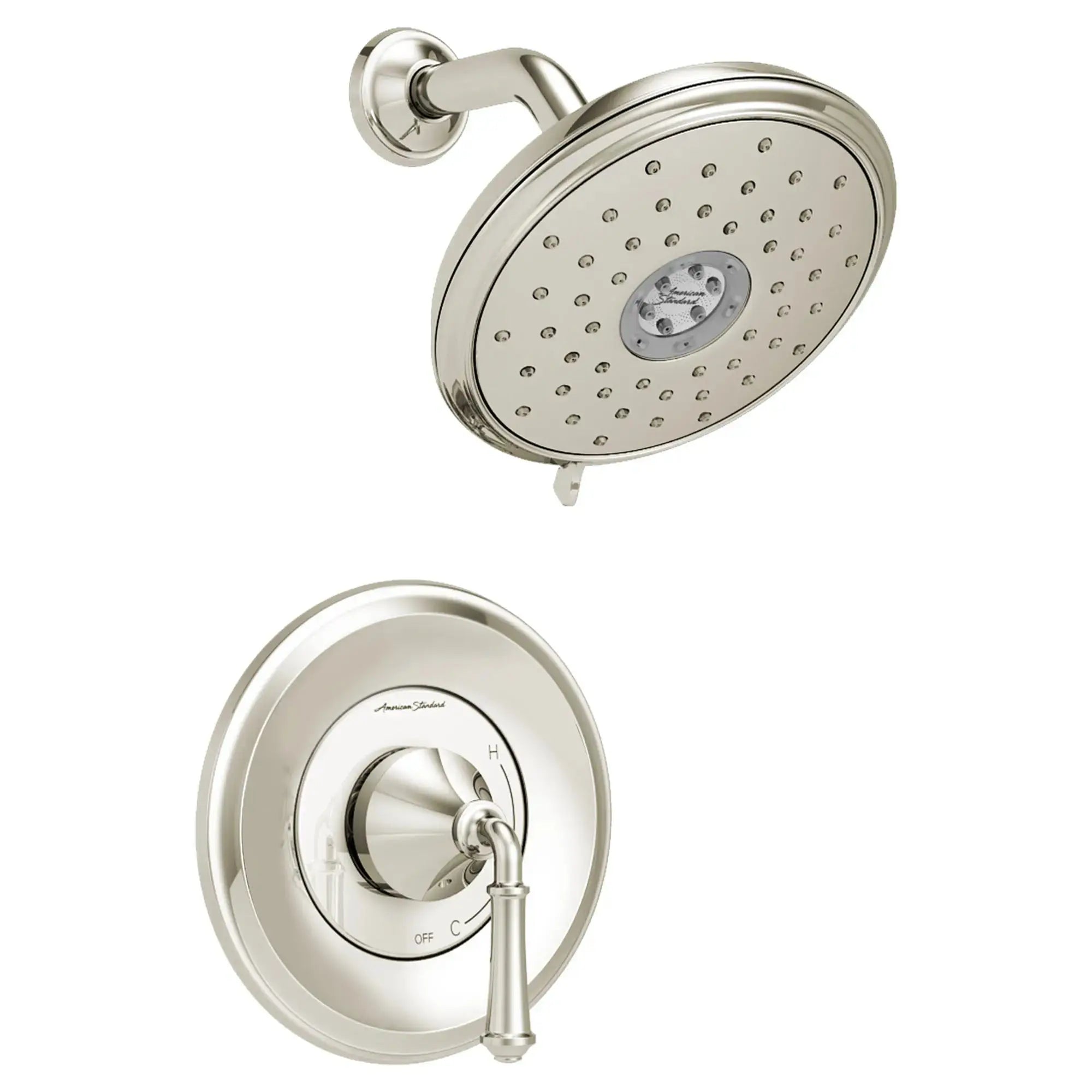 American Standard Delancey 1.8 gpm/6.8 L/min Shower Trim Kit With Water-Saving 4-Function Showerhead and Lever Handle TU052507.013 - Plumbing Market