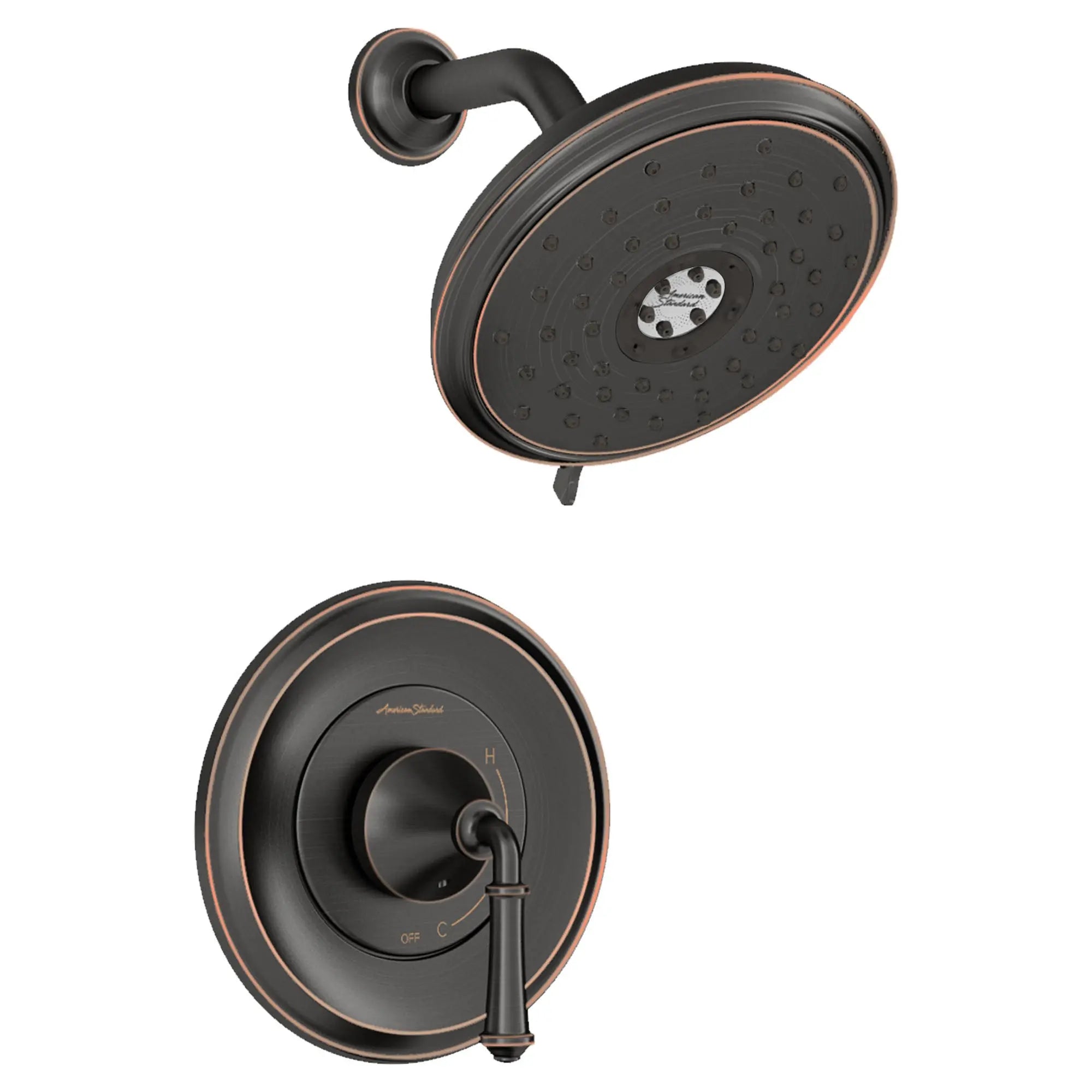 American Standard Delancey 1.8 gpm/6.8 L/min Shower Trim Kit With Water-Saving 4-Function Showerhead and Lever Handle TU052507.278 - Plumbing Market