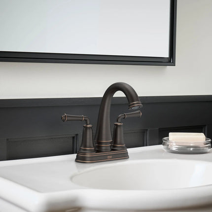 American Standard Delancey 4-Inch Centerset 2-Handle Bathroom Faucet 1.2gpm/4.5 L/min With Lever Handles 7052207.278 - Plumbing Market