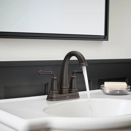 American Standard Delancey 4-Inch Centerset 2-Handle Bathroom Faucet 1.2gpm/4.5 L/min With Lever Handles 7052207.278 - Plumbing Market