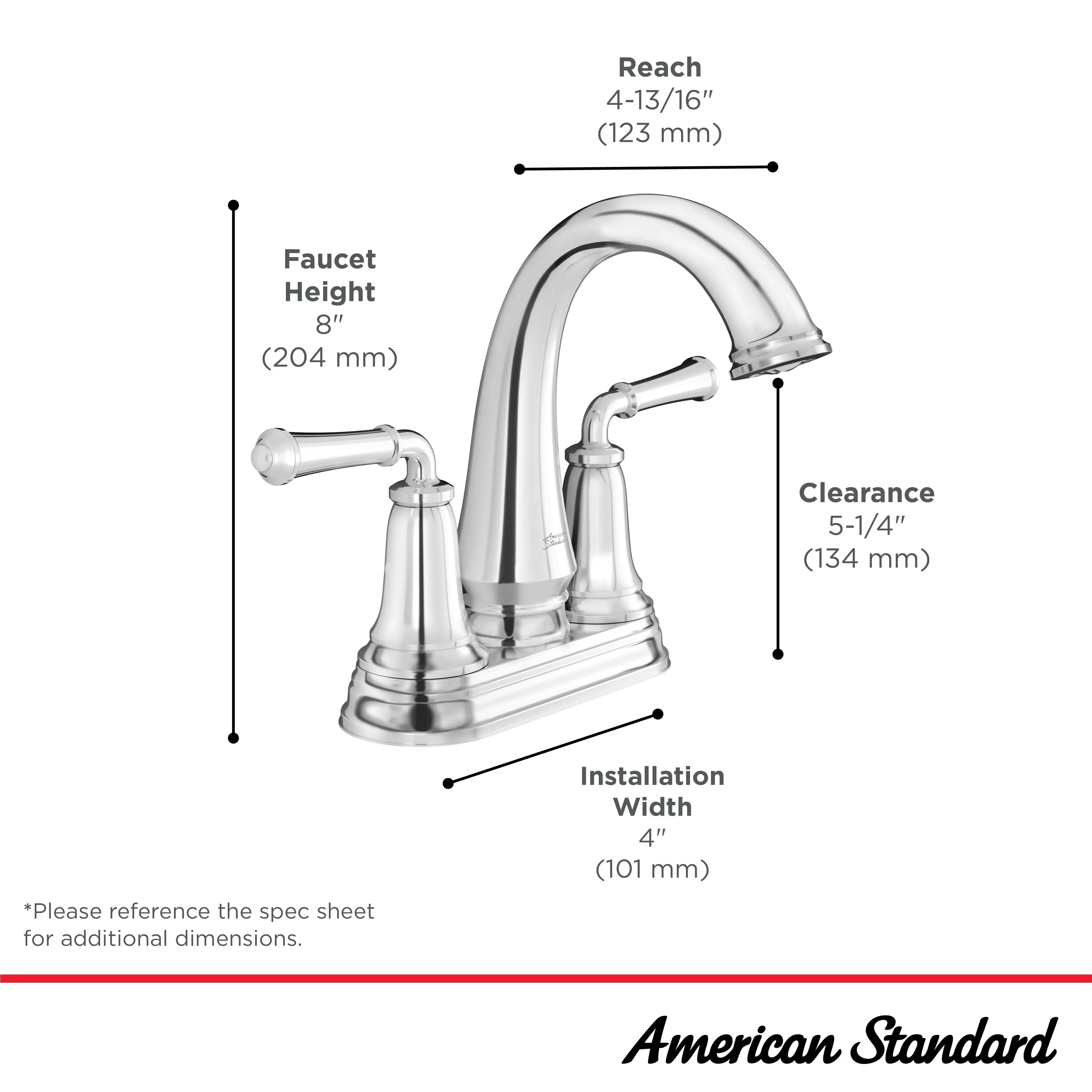 American Standard Delancey 4-Inch Centerset 2-Handle Bathroom Faucet 1.2gpm/4.5 L/min With Lever Handles 7052207.295 - Plumbing Market