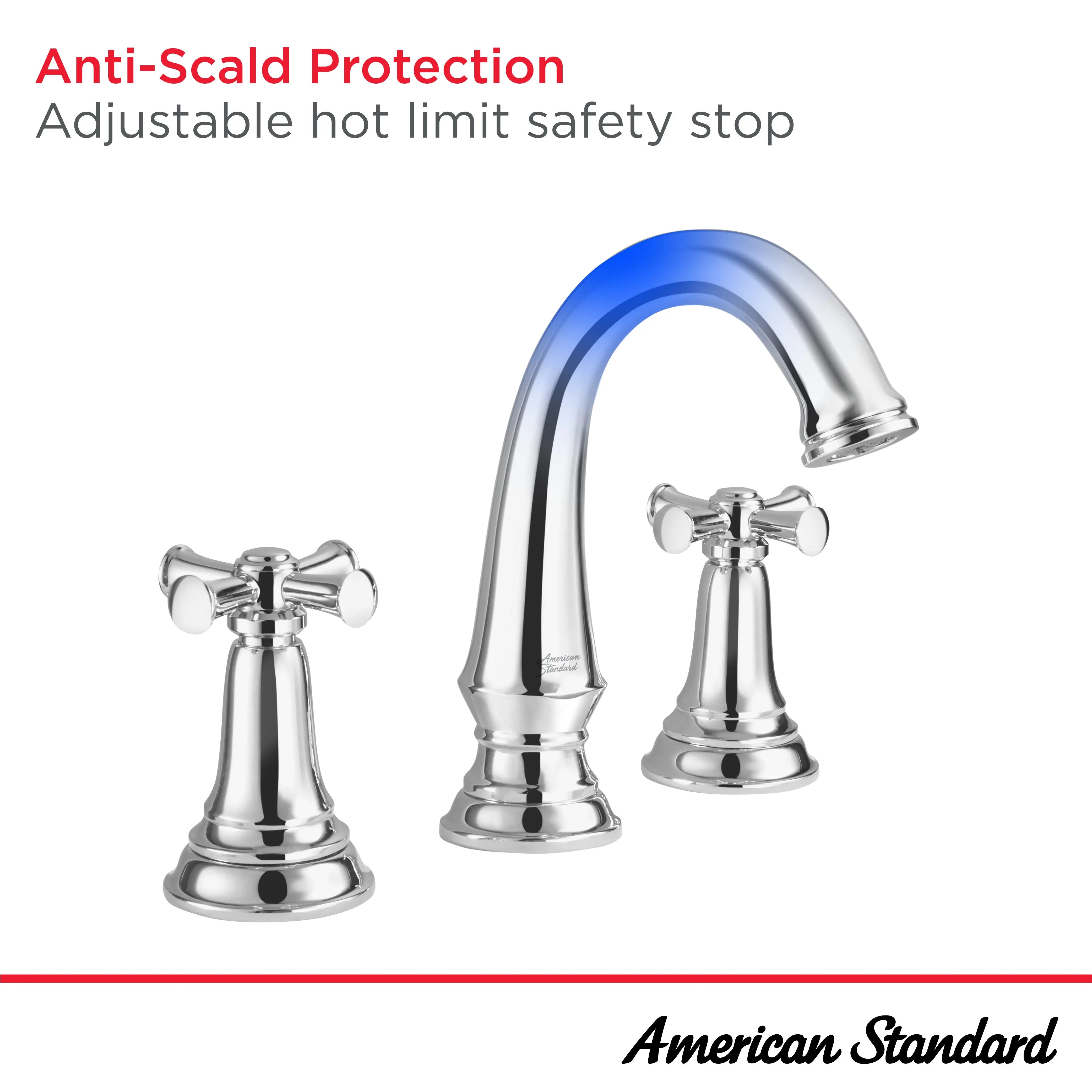 American Standard Delancey 8-Inch Widespread 2-Handle Bathroom Faucet 1.2 gpm/4.5 L/min With Cross Handles 7052827.013 - Plumbing Market