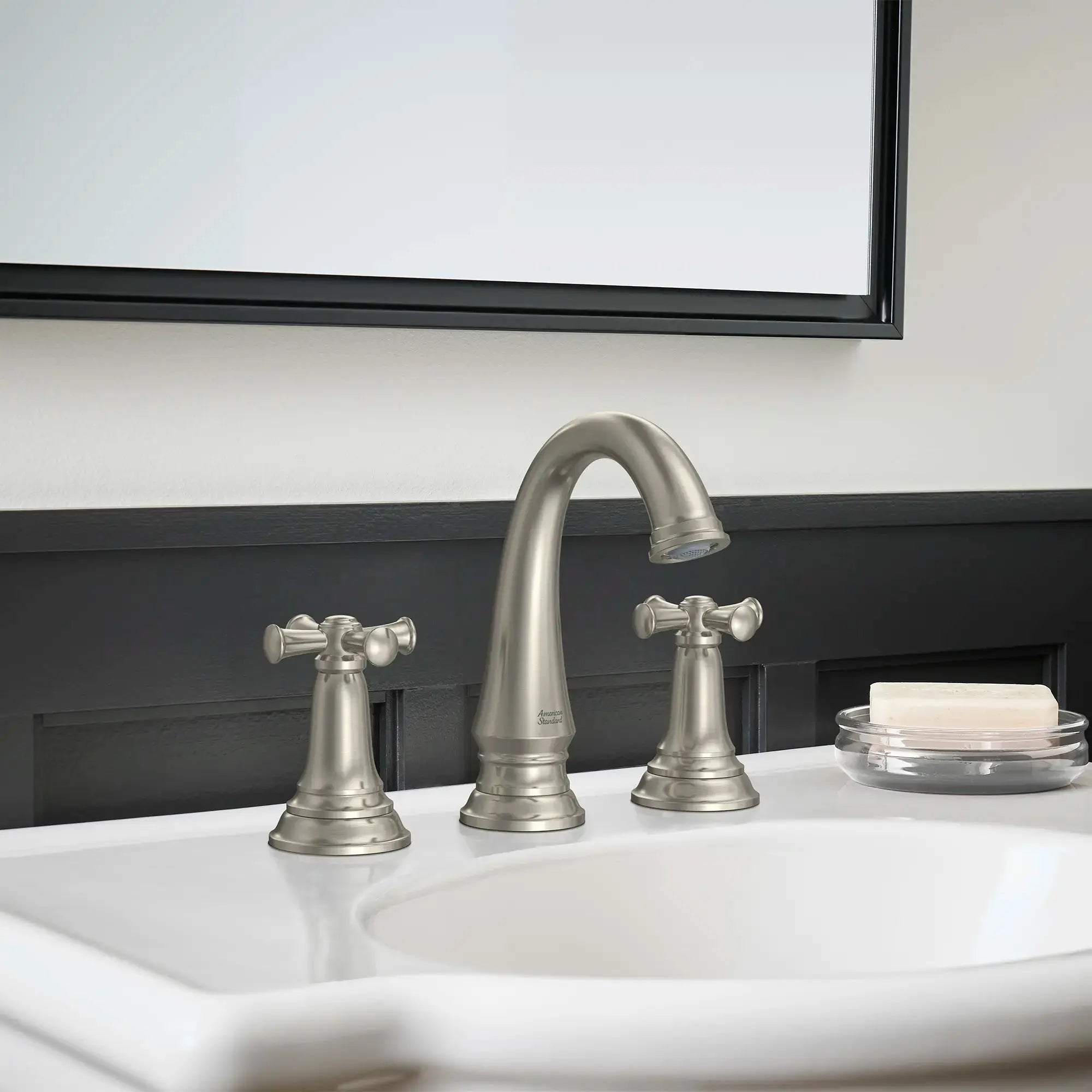 American Standard Delancey 8-Inch Widespread 2-Handle Bathroom Faucet 1.2 gpm/4.5 L/min With Cross Handles 7052827.295 - Plumbing Market