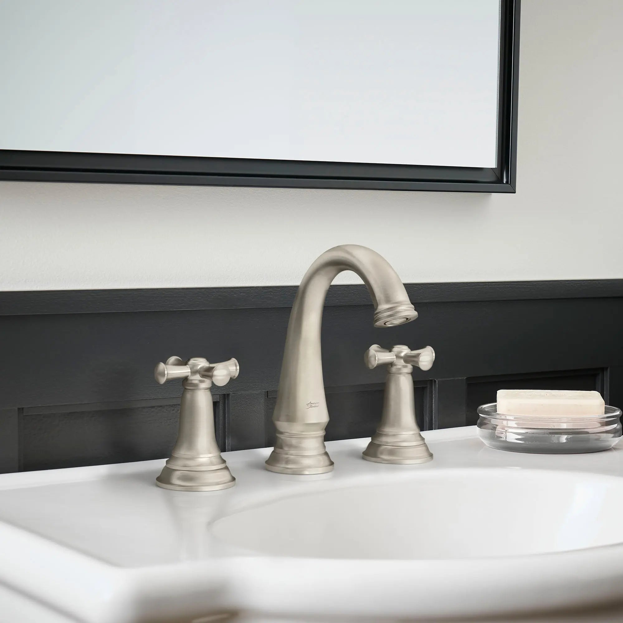 American Standard Delancey 8-Inch Widespread 2-Handle Bathroom Faucet 1.2 gpm/4.5 L/min With Cross Handles 7052827.295 - Plumbing Market