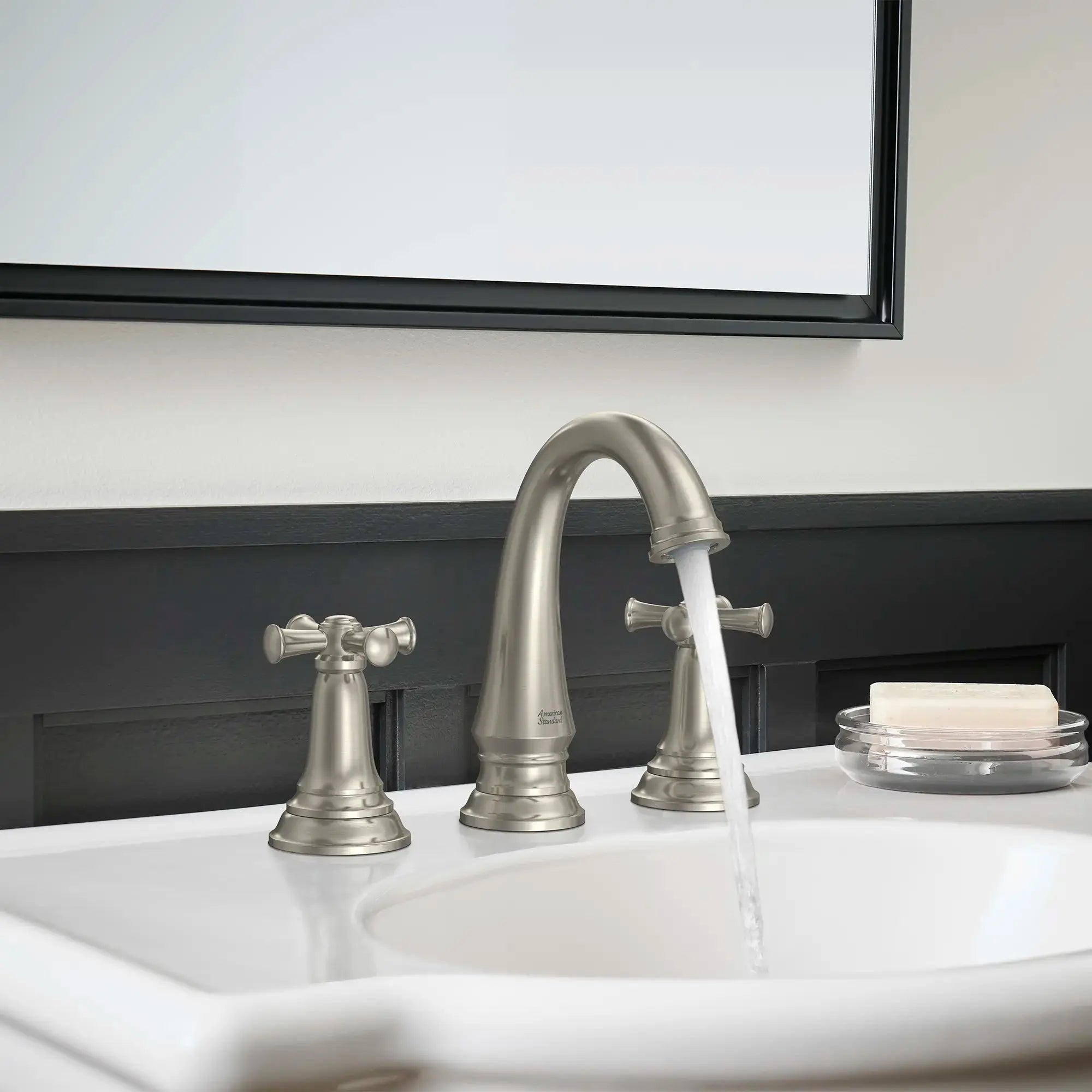 American Standard Delancey 8-Inch Widespread 2-Handle Bathroom Faucet 1.2 gpm/4.5 L/min With Cross Handles 7052827.295 - Plumbing Market