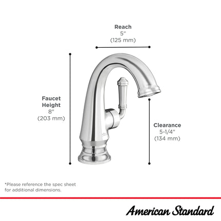 American Standard Delancey Single Hole Single-Handle Bathroom Faucet 1.2 gpm/4.5 L/min With Lever Handle 7052121.278 - Plumbing Market