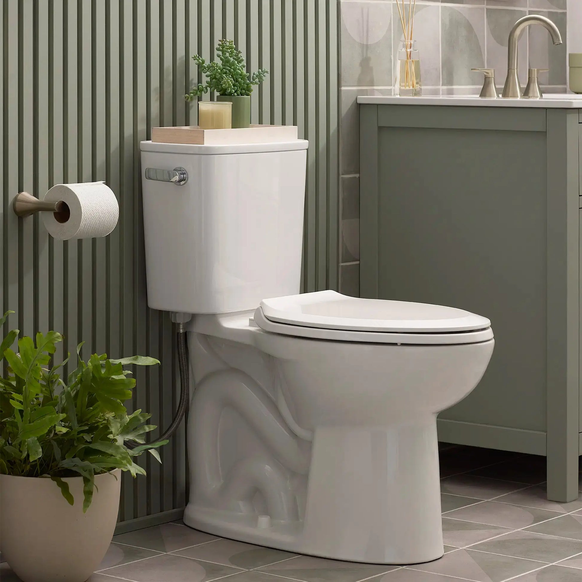 American Standard EcoStrength Aspirations Two-Piece Chair Height Elongated Toilet Less Seat - Plumbing Market