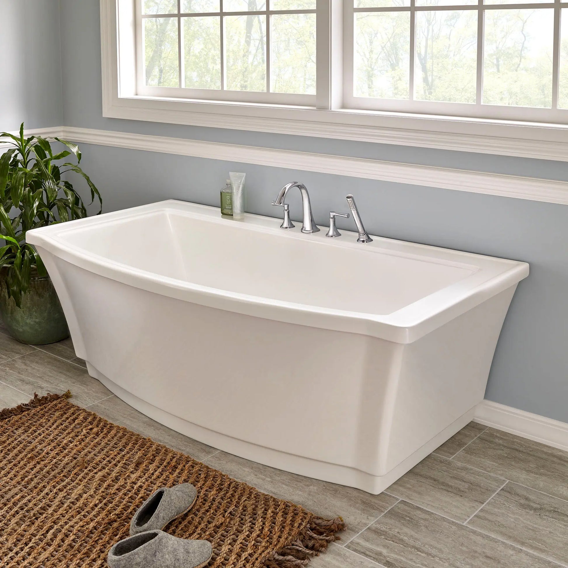 American Standard Estate Bathtub Faucet With Personal Shower for Flash Rough-In Valve With Lever Handles T722901.002 - Plumbing Market