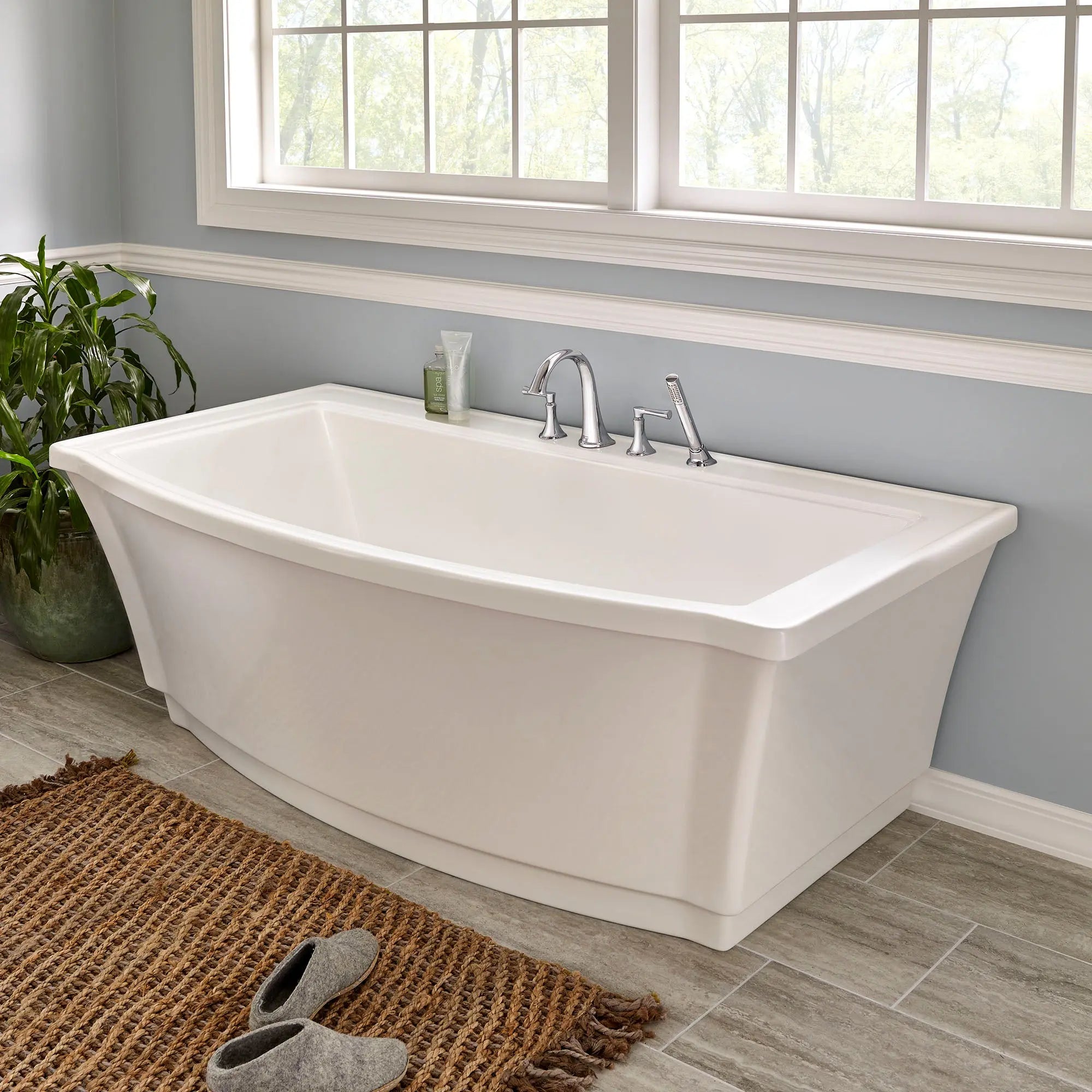 American Standard Estate Bathtub Faucet With Personal Shower for Flash Rough-In Valve With Lever Handles T722901.002 - Plumbing Market