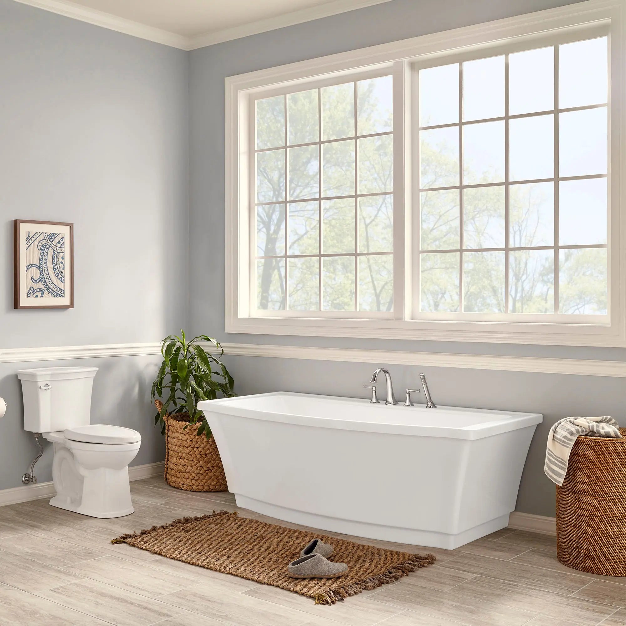 American Standard Estate Bathtub Faucet With Personal Shower for Flash Rough-In Valve With Lever Handles T722901.002 - Plumbing Market