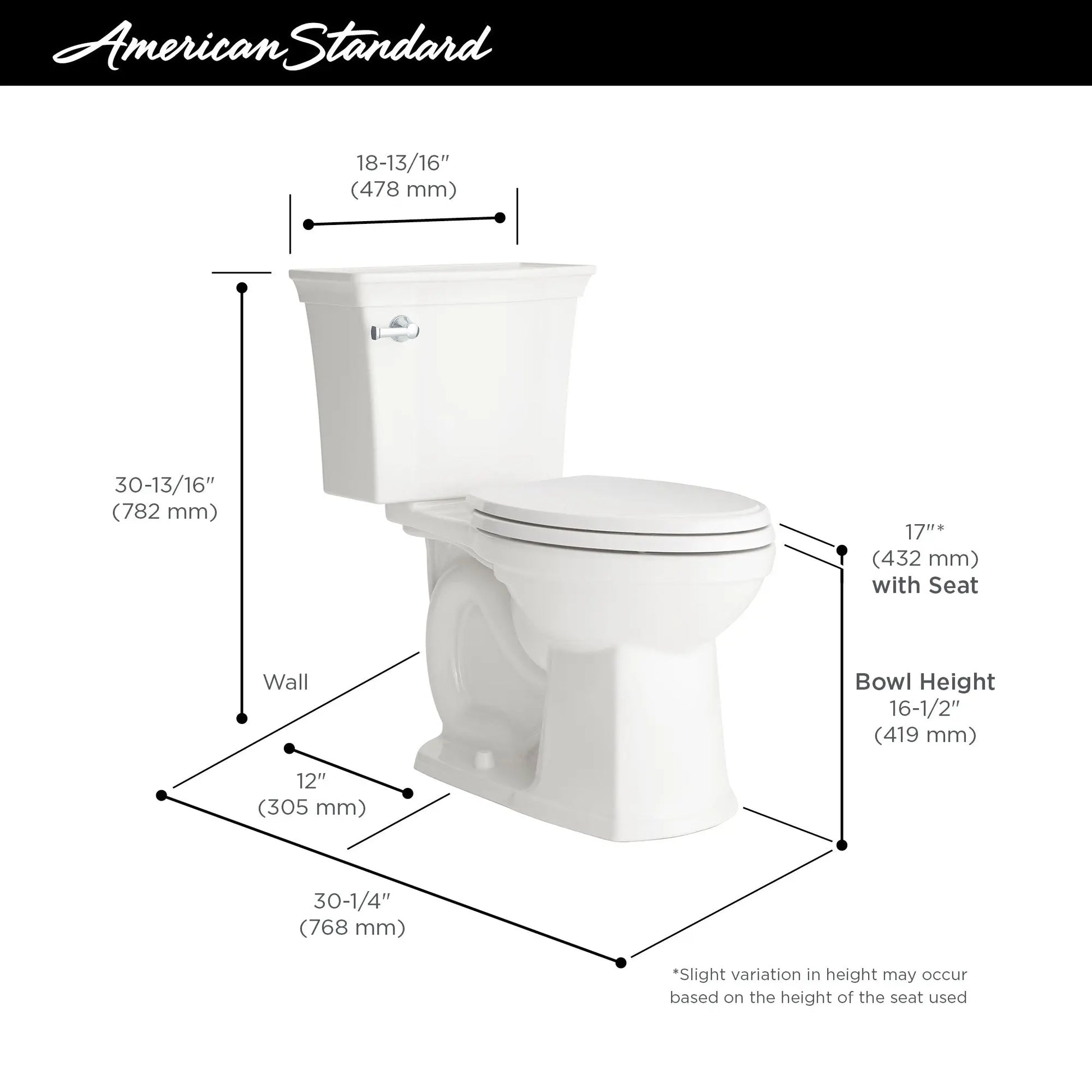 American Standard Estate VorMax 1.28 Elongated Toilet Less Seat - Plumbing Market