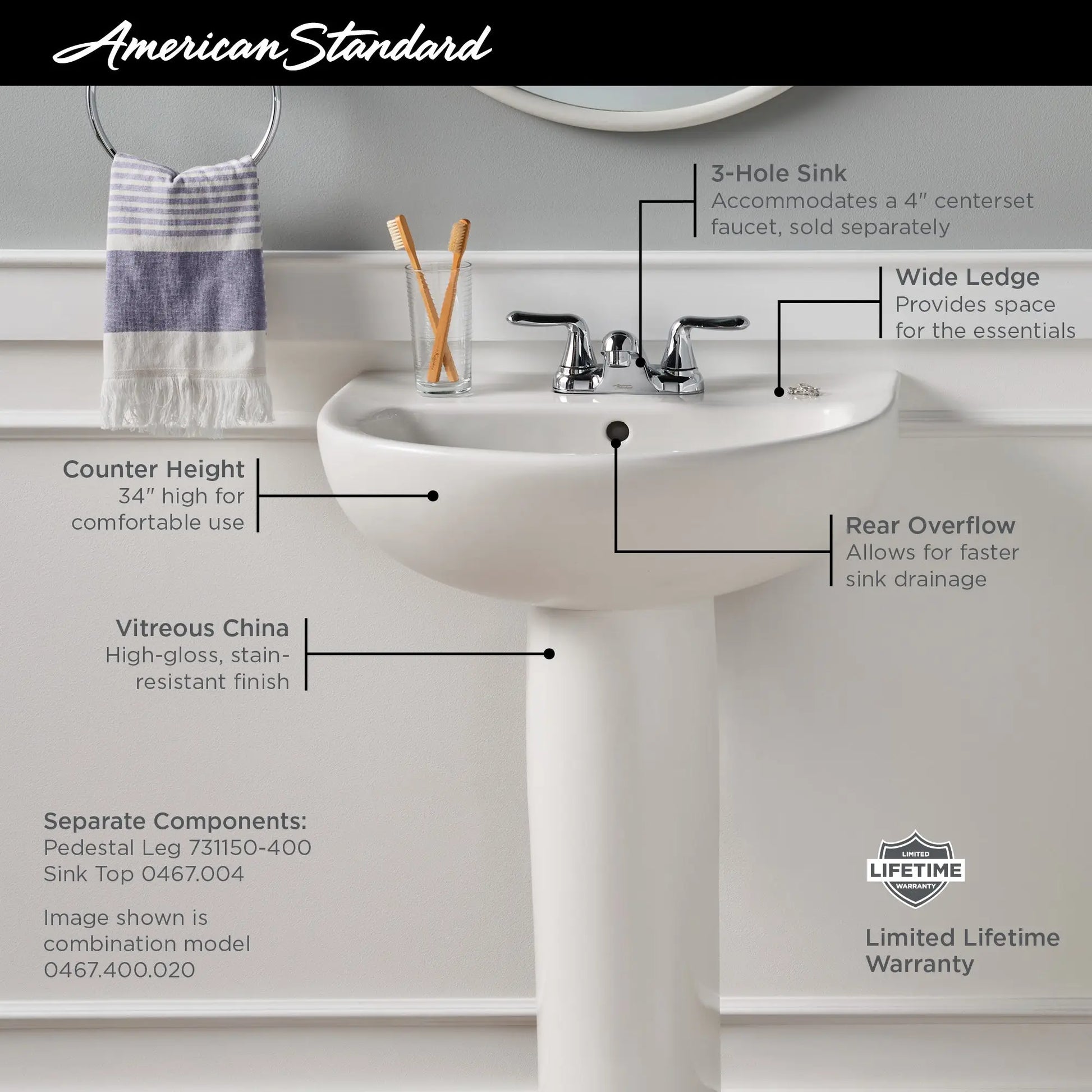 American Standard Evolution Pedestal Leg - Plumbing Market