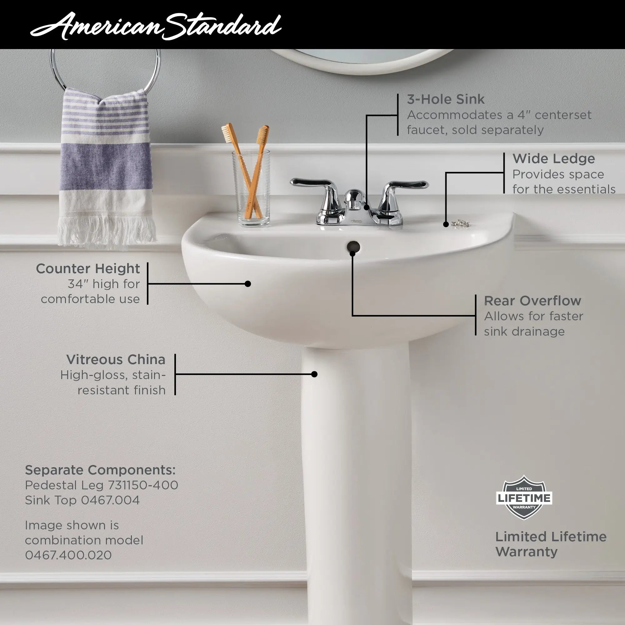 American Standard Evolution Pedestal Leg - Plumbing Market