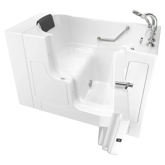 American Standard Gelcoat Premium Series 30 x 52-Inch Walk-in Tub With Soaking Bath - Right-Hand Drain With Faucet C3052OD.109.SRW-PC - Plumbing Market