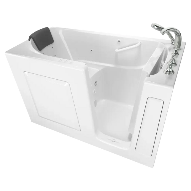 American Standard Gelcoat Premium Series 30 x 60 -Inch Walk-in Tub With Combination Air Spa and Whirlpool Systems - Right-Hand Drain With Faucet C3060.109.CRW - Plumbing Market