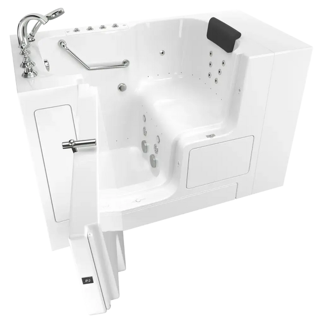 American Standard Gelcoat Premium Series 32 x 52-Inch Walk-in Tub With Combination Air Spa and Whirlpool Systems - Left-Hand Drain With Faucet C3252OD.109.CLW-PC - Plumbing Market