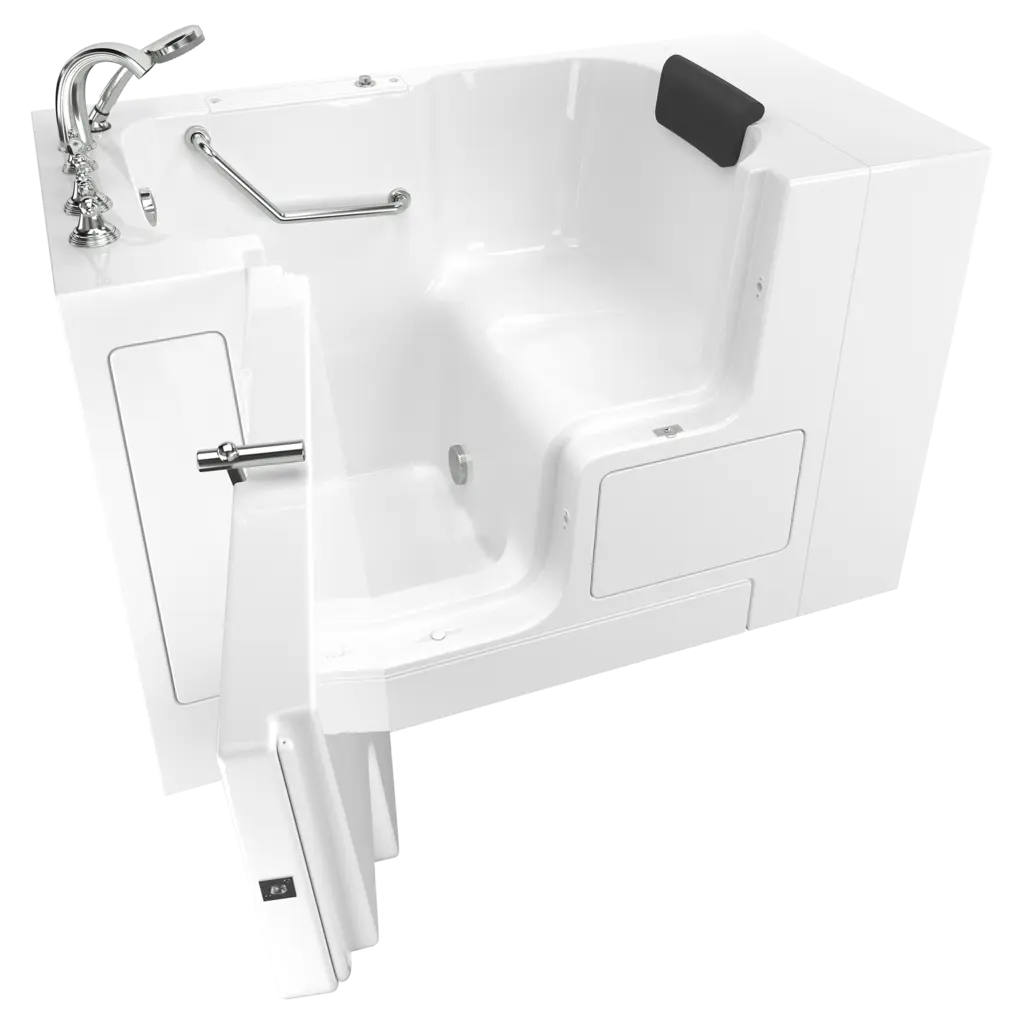 American Standard Gelcoat Premium Series 32 x 52-Inch Walk-in Tub With Soaking Bath - Left-Hand Drain With Faucet C3252OD.109.SLW-PC - Plumbing Market