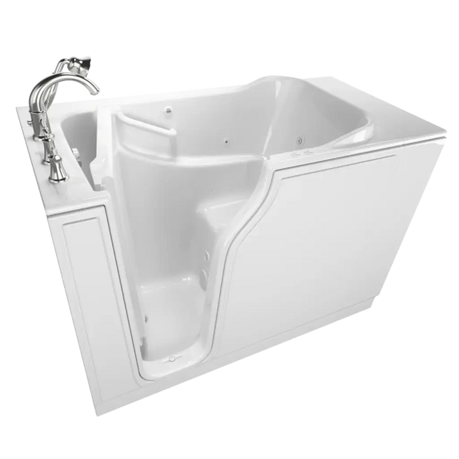 American Standard Gelcoat Value Series 30 x 52-Inch Walk-in Tub With Combination Air Spa and Whirlpool Systems - Left-Hand Drain With Faucet C3052.509.CLW - Plumbing Market