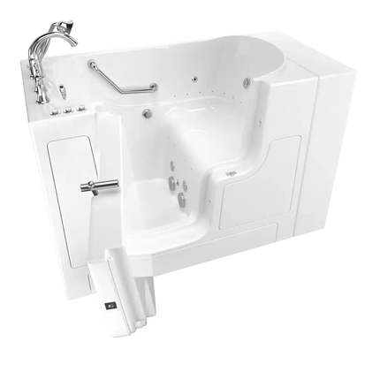 American Standard Gelcoat Value Series 30 x 52-Inch Walk-in Tub With Combination Air Spa and Whirlpool Systems - Left-Hand Drain With Faucet C3052OD.709.CLW-PC - Plumbing Market