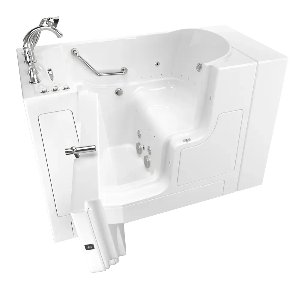 American Standard Gelcoat Value Series 30 x 52-Inch Walk-in Tub With Combination Air Spa and Whirlpool Systems - Left-Hand Drain With Faucet C3052OD.709.CLW-PC - Plumbing Market