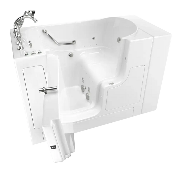 American Standard Gelcoat Value Series 30 x 52-Inch Walk-in Tub With Combination Air Spa and Whirlpool Systems - Left-Hand Drain With Faucet C3052OD.709.CLW-PC - Plumbing Market