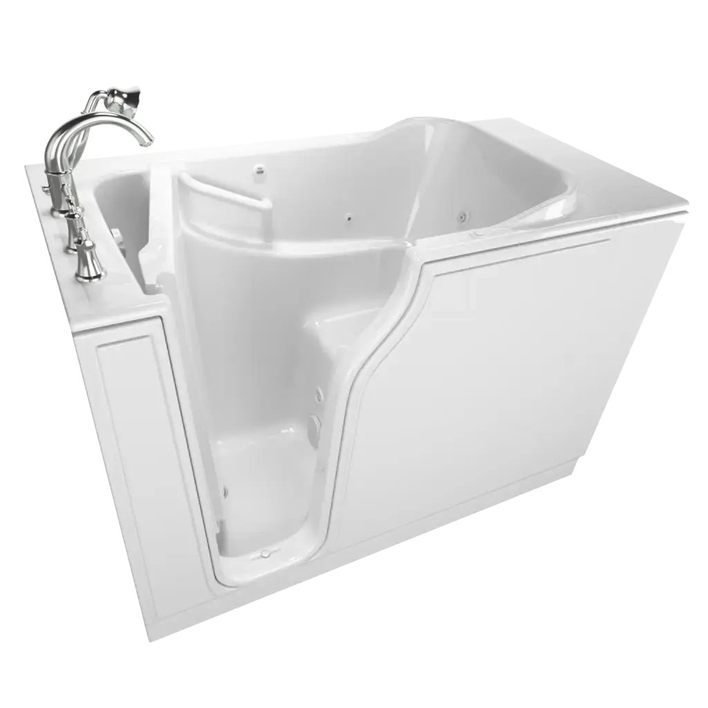 American Standard Gelcoat Value Series 30 x 52-Inch Walk-in Tub With Whirlpool System - Left-Hand Drain With Faucet C3052.509.WLW - Plumbing Market