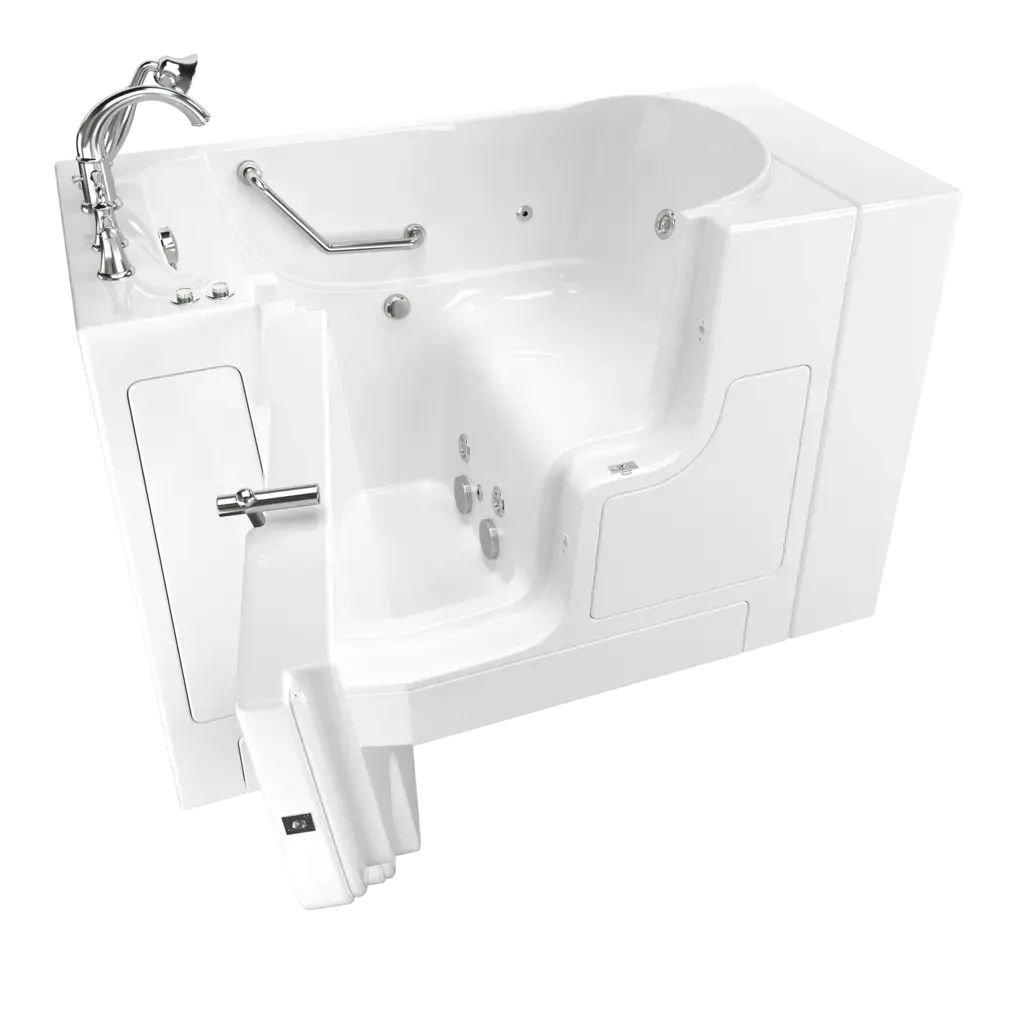 American Standard Gelcoat Value Series 30 x 52-Inch Walk-in Tub With Whirlpool System - Left-Hand Drain With Faucet C3052OD.709.WLW-PC - Plumbing Market