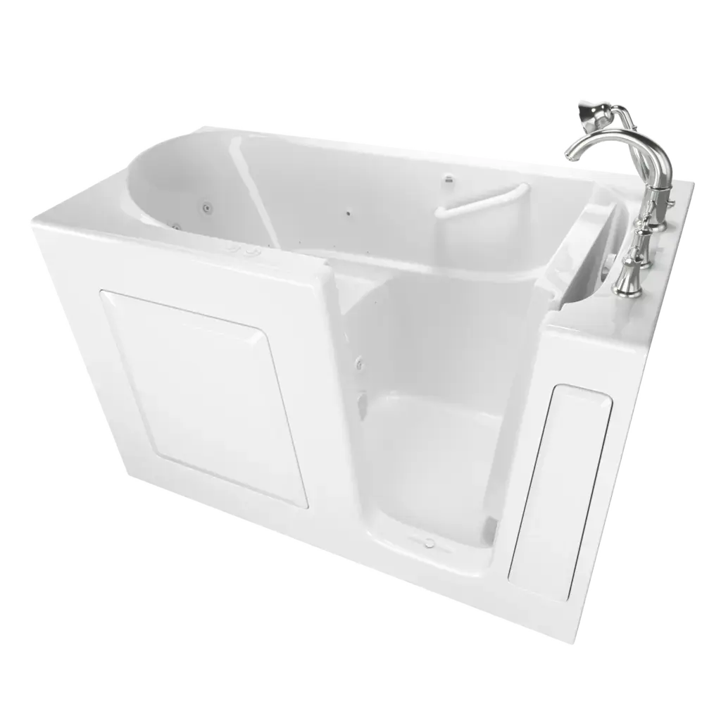 American Standard Gelcoat Value Series 30 x 60-Inch Walk-in Tub With Combination Air Spa and Whirlpool Systems - Right-Hand Drain With Faucet C3060.509.CRW - Plumbing Market