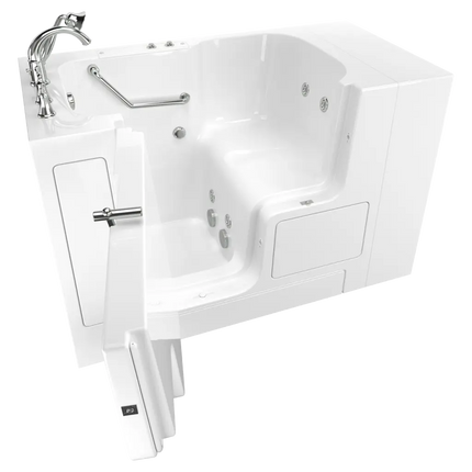 American Standard Gelcoat Value Series 32 x 52-Inch Walk-in Tub With Whirlpool System - Left-Hand Drain With Faucet C3252OD.709.WLW-PC - Plumbing Market