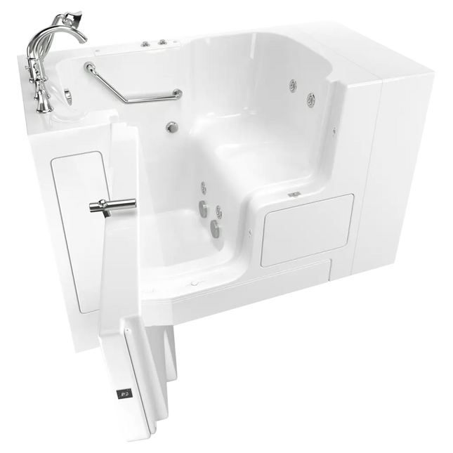 American Standard Gelcoat Value Series 32 x 52-Inch Walk-in Tub With Whirlpool System - Left-Hand Drain With Faucet C3252OD.709.WLW-PC - Plumbing Market