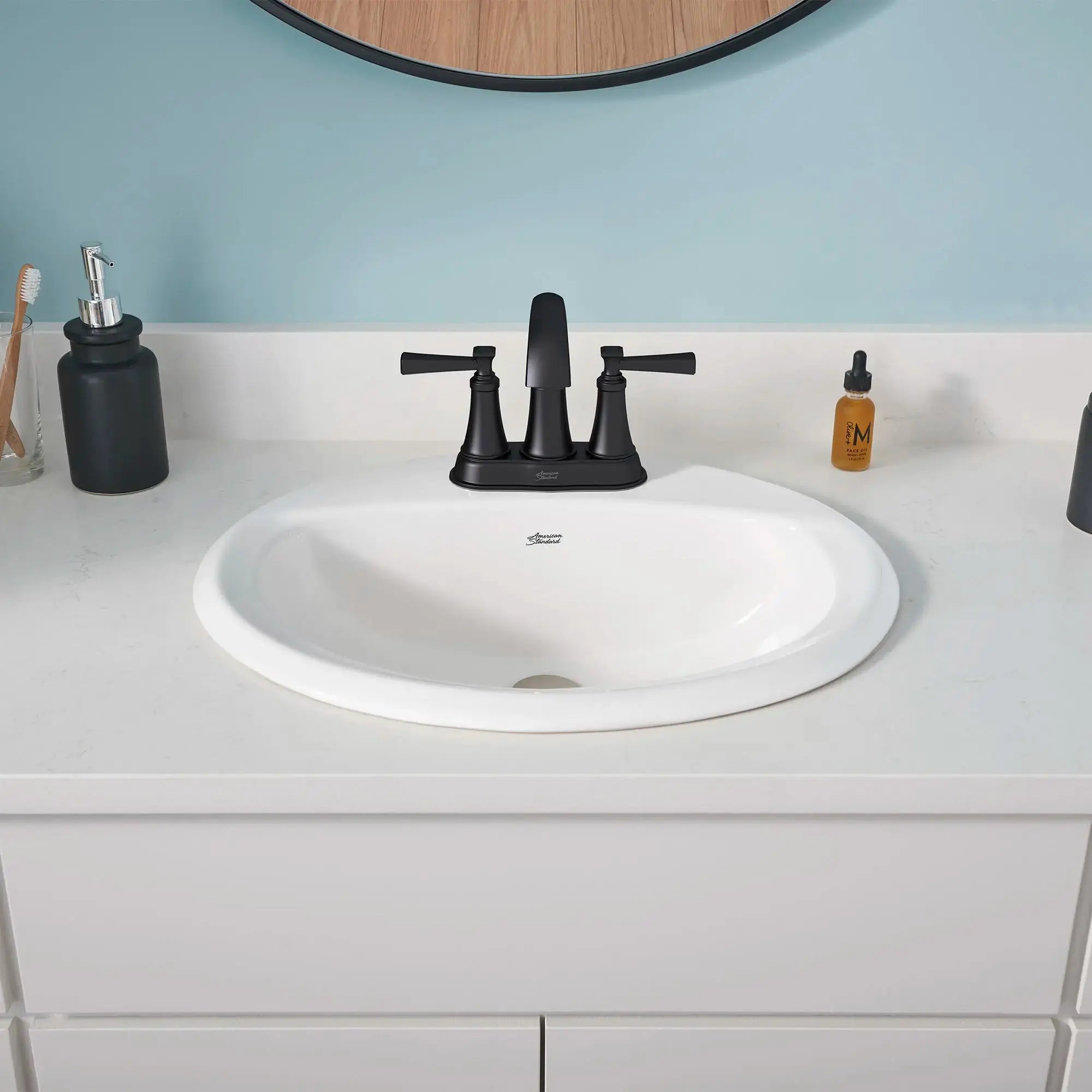 American Standard Glenmere 4-Inch Centerset 2-Handle Bathroom Faucet 1.2 gpm/4.5 L/min With Lever Handles 7617207.243 - Plumbing Market