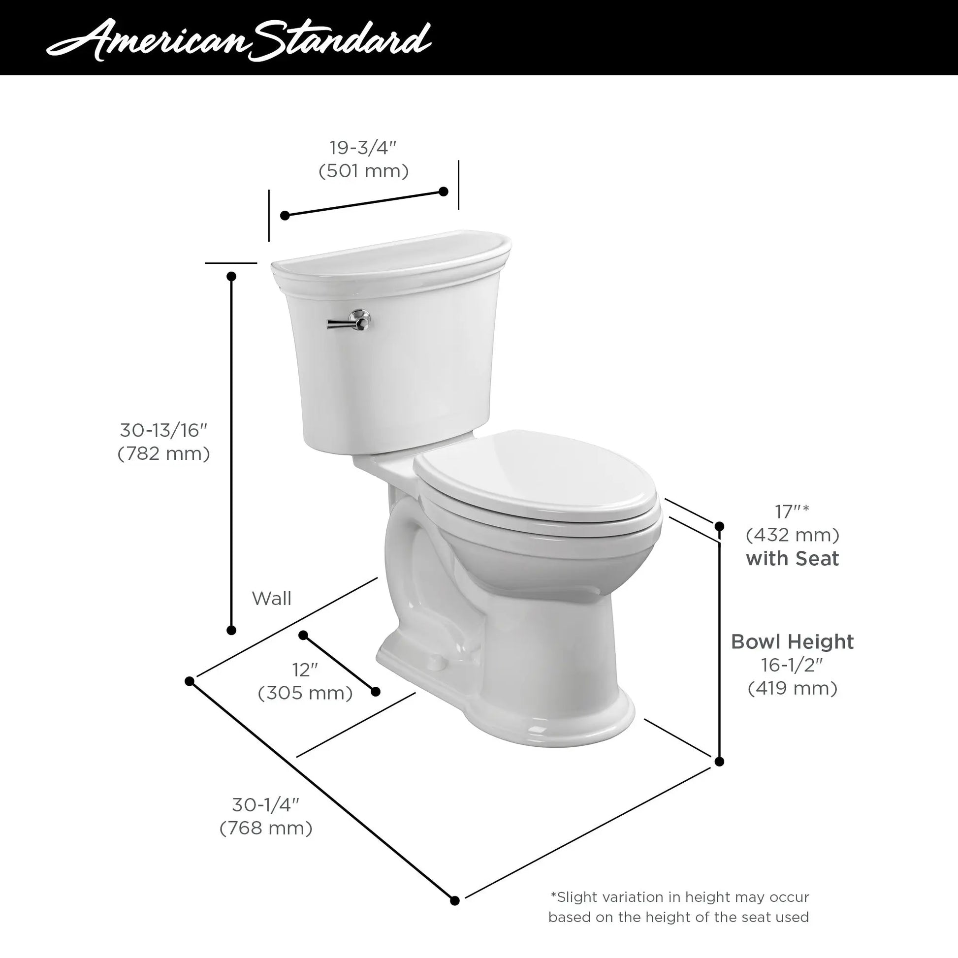 American Standard Heritage VorMax 1.28 Elongated Toilet less Seat - Plumbing Market