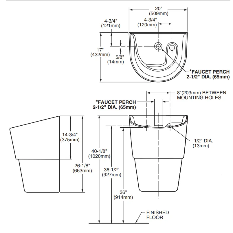 American Standard Infection Control Wall-Hung EverClean Sink with Shroud, A-M Drain and A-M P-Trap 9118111.02 - Plumbing Market